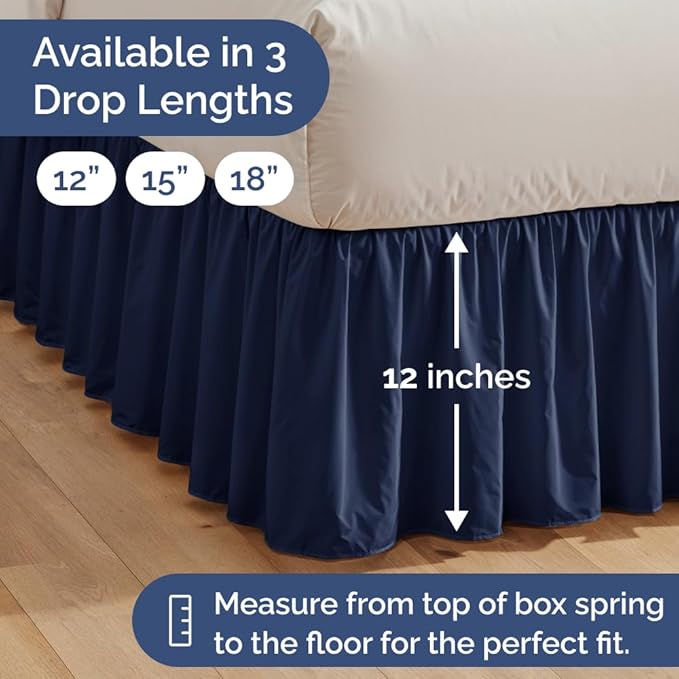 Bed Skirt - King - 12 in Drop