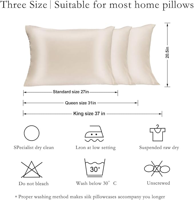 Mulberry Silk Hypoallergenic Pillowcase Set - Queen - 2 Pack