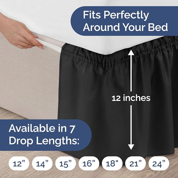 Bed Skirt - King - 12 in Drop