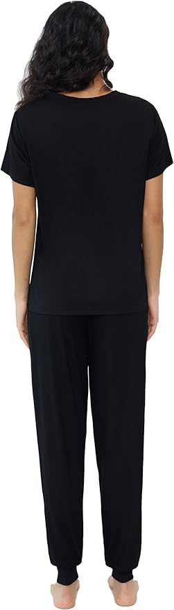 Women's Bamboo Pants Pajama Set - Short Sleeve - 2 Piece