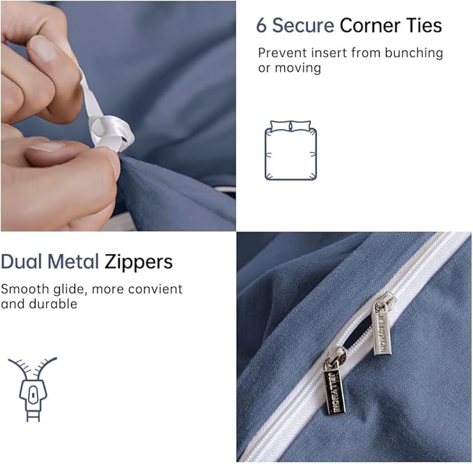 Linen Duvet Cover Set - King - 3 Piece