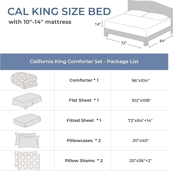 Comforter Set - California King - 7 Piece