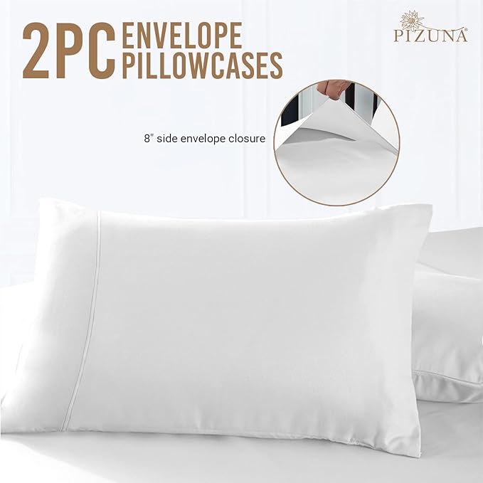 100% Cotton Pillowcase Set - King - 2 Piece