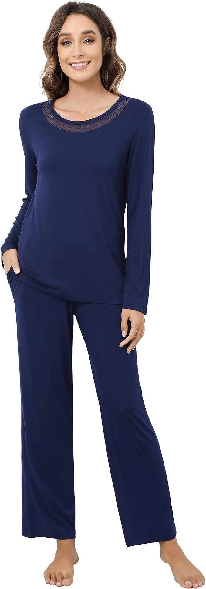 Women's Bamboo Pants Pajama Set - Long Sleeve