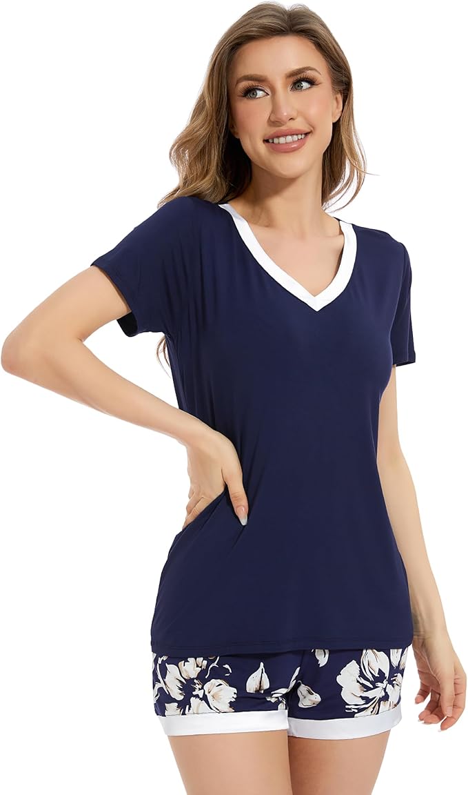 Women's Bamboo Cooling Pajama Set - Short Sleeve - 2 Piece