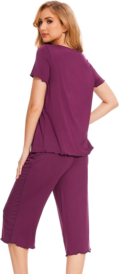 Bamboo Capri Pajama Set - Short Sleeve - 2 Piece