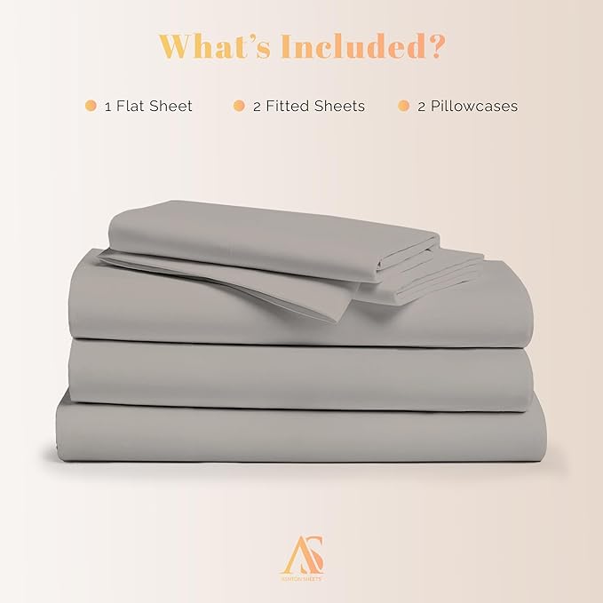 Bed Sheet Set - Split King - 16 in Deep Pocket - 5 Piece
