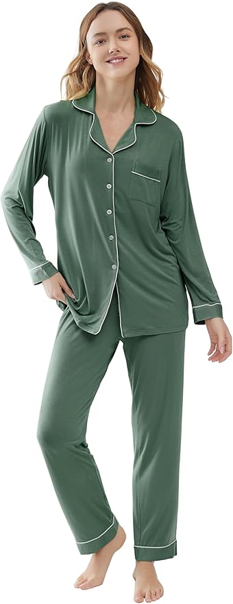 Women's Bamboo Cooling Pajama Set - Long Sleeve