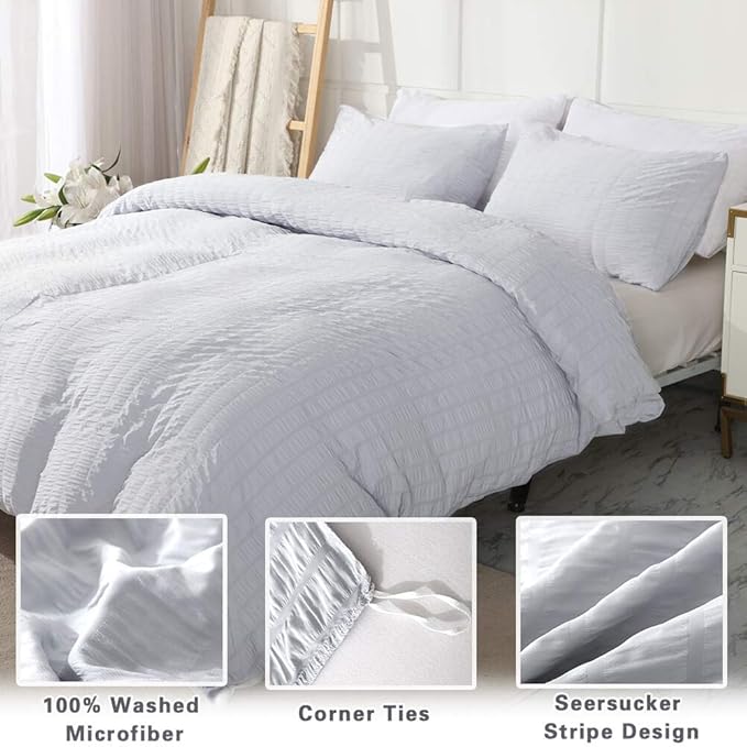 Microfiber Duvet Cover Set - Queen - 90 x 90 in - 3 Piece