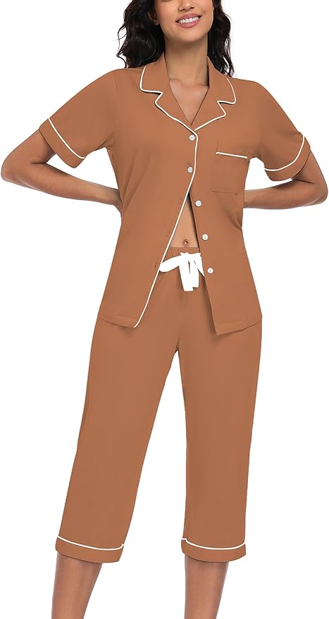 Women's Capri Pajama Set - Short Sleeve