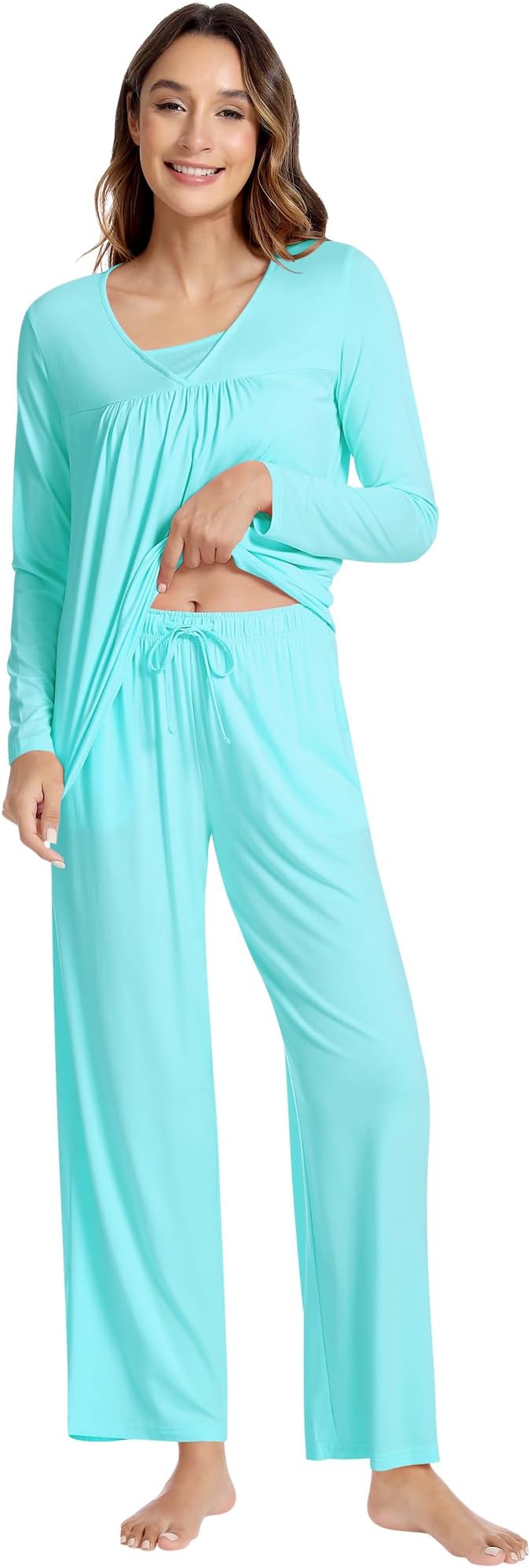 Women's Bamboo Pants Pajama Set - Long Sleeve - 2 Piece