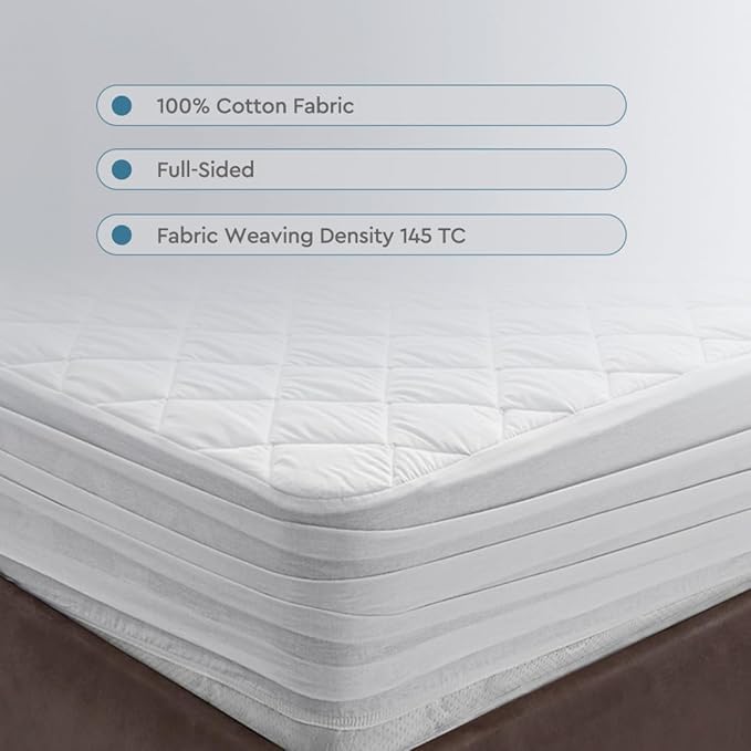 100% Cotton Mattress Protector - Full - 14 in Deep Pocket