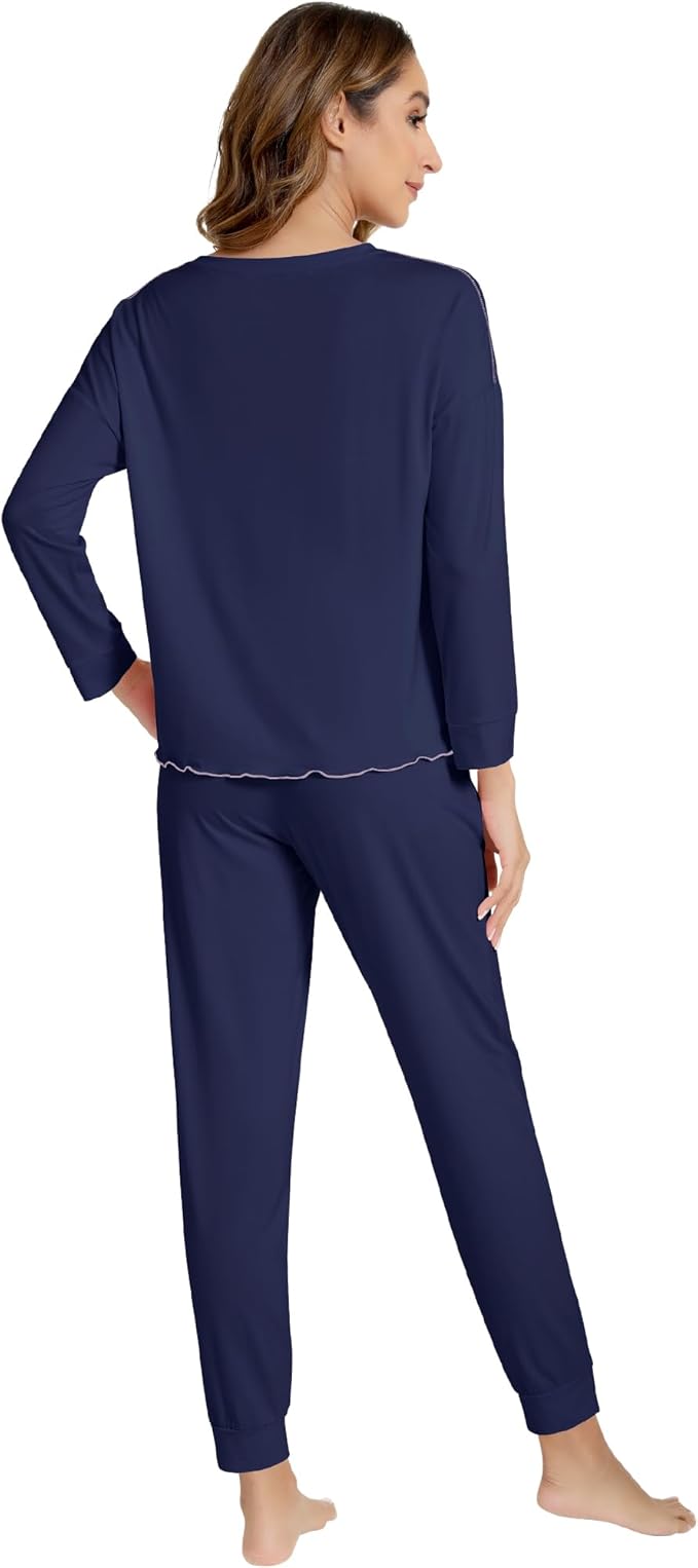 Women's Bamboo Pants Pajama Set - Long Sleeve - 2 Piece