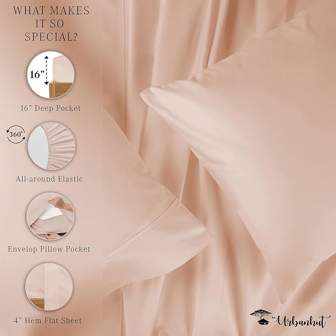 Bed Sheet Set - California King - 16 in Deep Pocket - 4 Piece