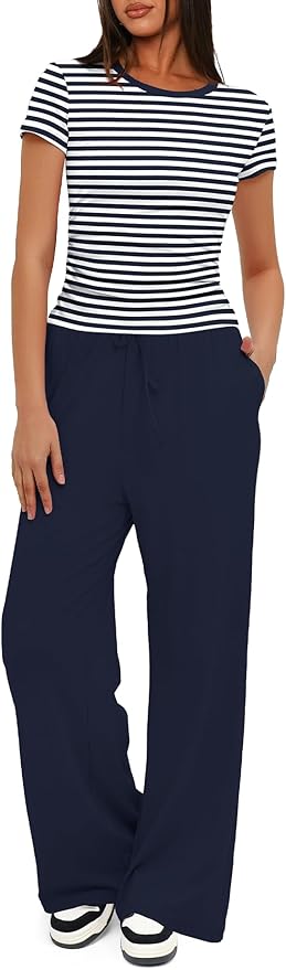 Women's Loungewear Set - Short Sleeve - Pants - 2 Piece