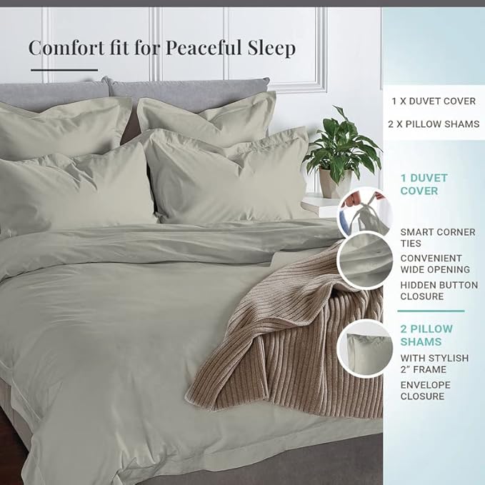 100% Cotton Duvet Cover Set - Queen