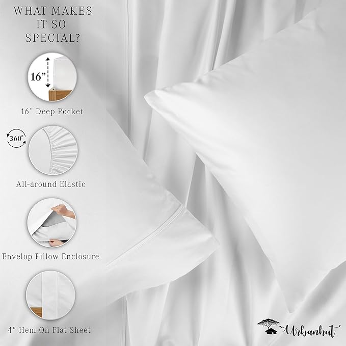 Bed Sheet Set - King - 16 in Deep Pocket - 4 Piece