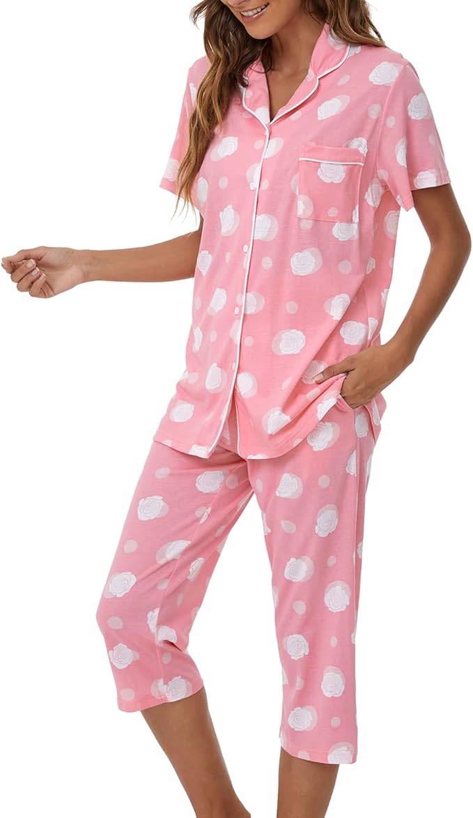 Capri Pajama Set - Short Sleeve - 2 Piece