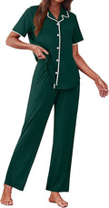 Women's Pants Pajama Set - Short Sleeve - 2 Piece