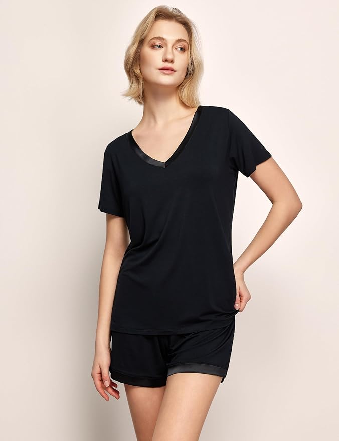 Bamboo Shorts Pajama Set - Short Sleeve - 2 Piece