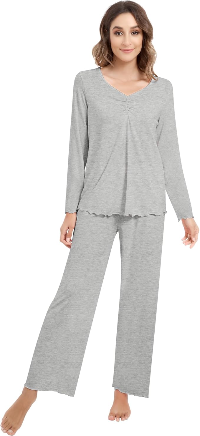 Women's Bamboo Pants Pajama Set - Long Sleeve - 2 Piece