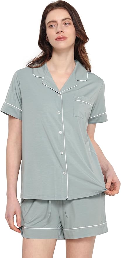 Women's Bamboo Pajama Set - Short Sleeve - 2 Piece