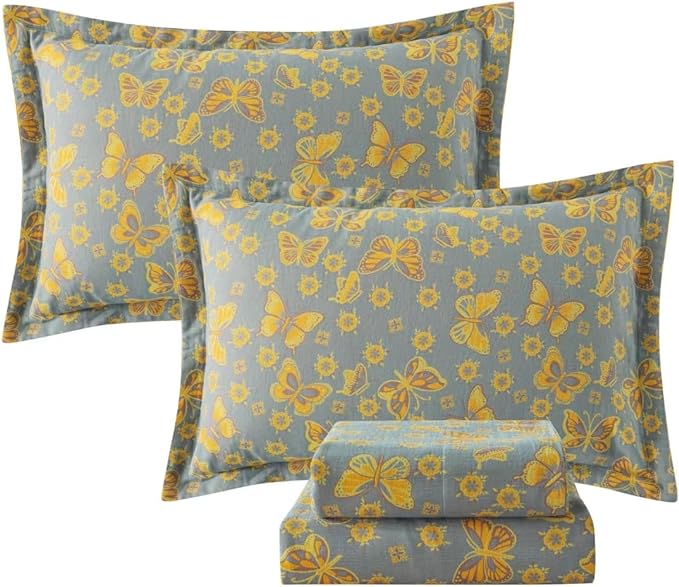 100% Cotton Bed Sheet Set - Queen - 4 Piece