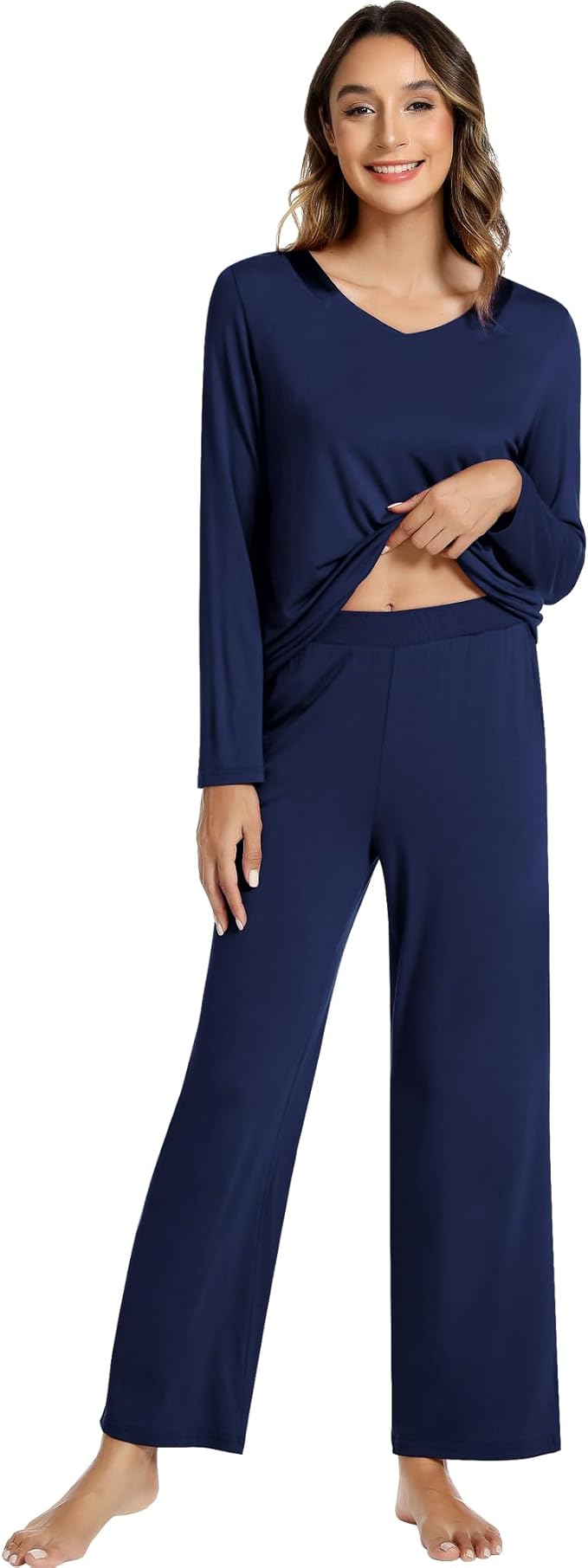Women's Bamboo Pants Pajama Set - Long Sleeve - 2 Piece