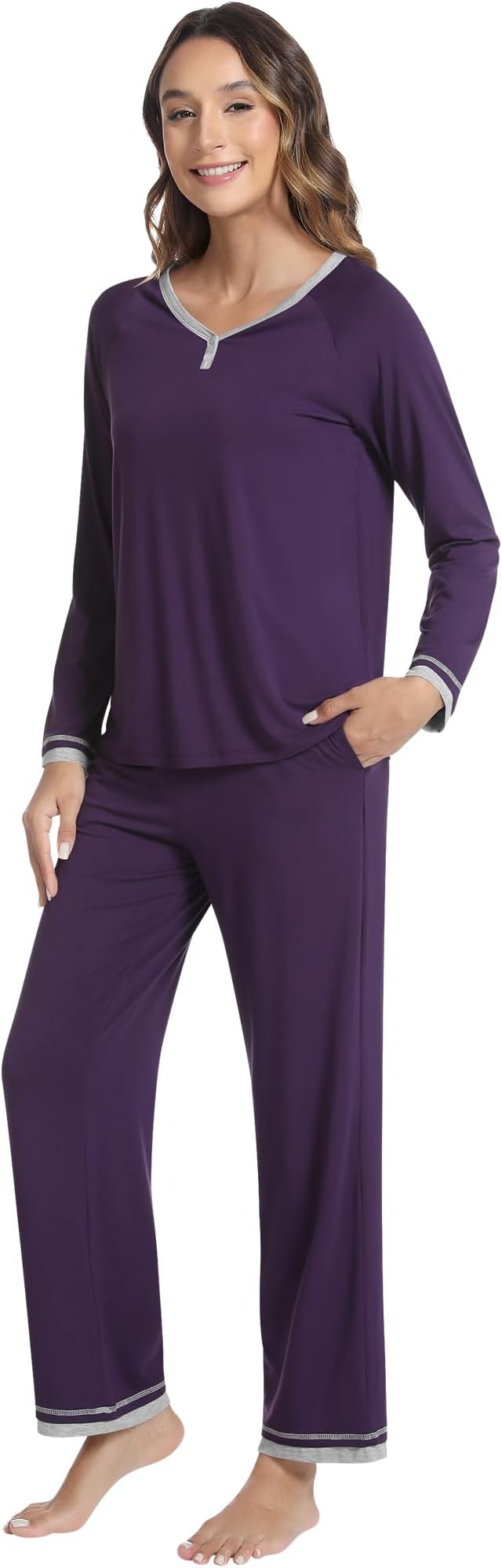 Women's Bamboo Pants Pajama Set - Long Sleeve - 2 Piece