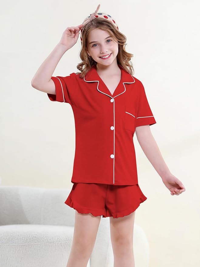100% Cotton Shorts Pajama Set - Short Sleeve - 2 Piece
