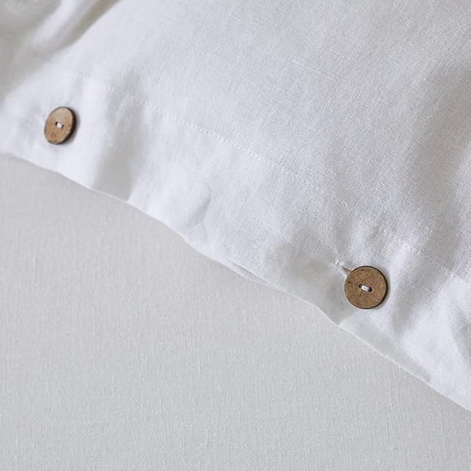 Linen Duvet Cover Set - Queen - 90 x 90 in - 3 Piece
