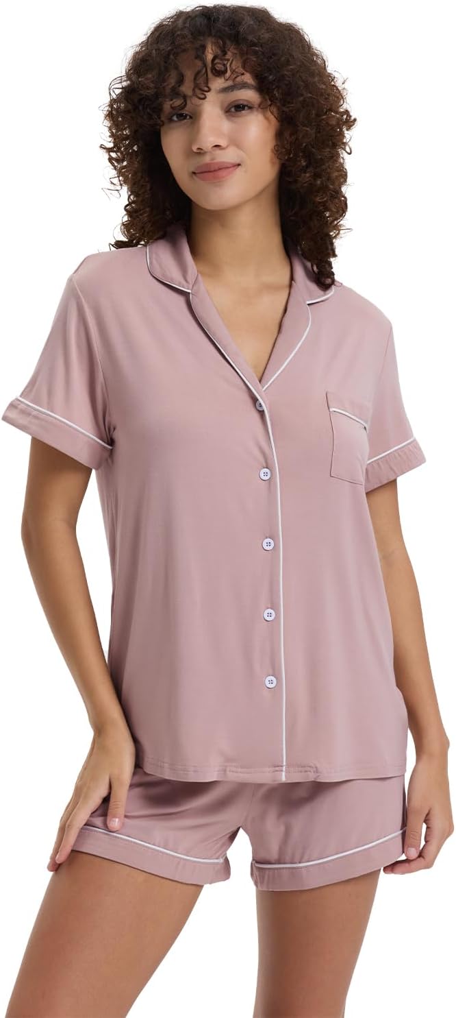Women's Bamboo Cooling Pajama Set - Short Sleeve - 2 Piece