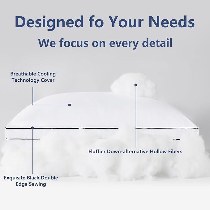 Down Alternative Bed Pillow - King - 2 Pack