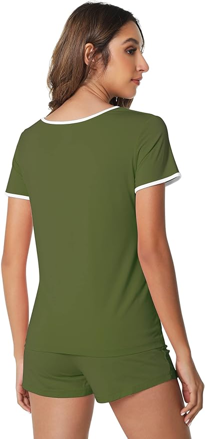 Women's Bamboo Cooling Pajama Set - Short Sleeve - 2 Piece