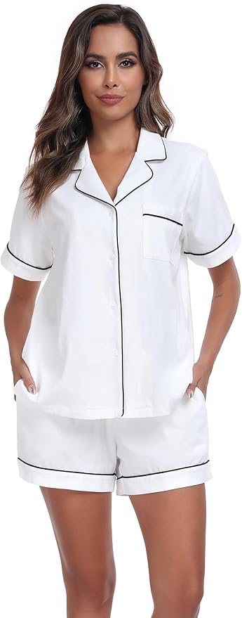 100% Cotton Pajama Set - Short Sleeve - 2 Piece