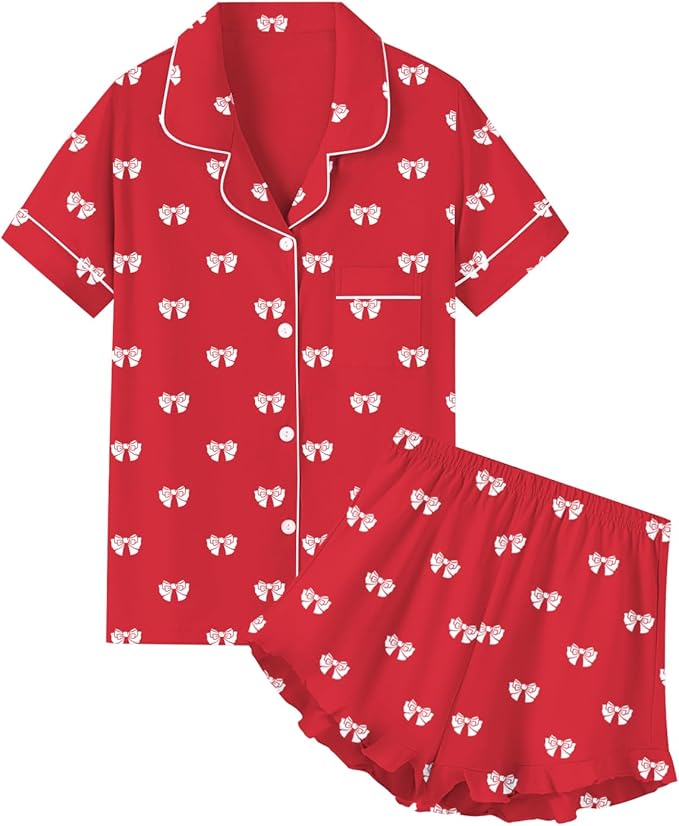 100% Cotton Shorts Pajama Set - Short Sleeve - 2 Piece