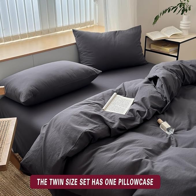Linen Duvet Cover Set - Twin