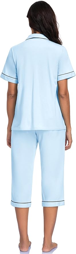 Women's Capri Pajama Set - Short Sleeve