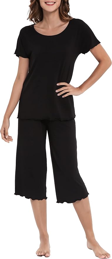 Bamboo Capri Pajama Set - Short Sleeve - 2 Piece