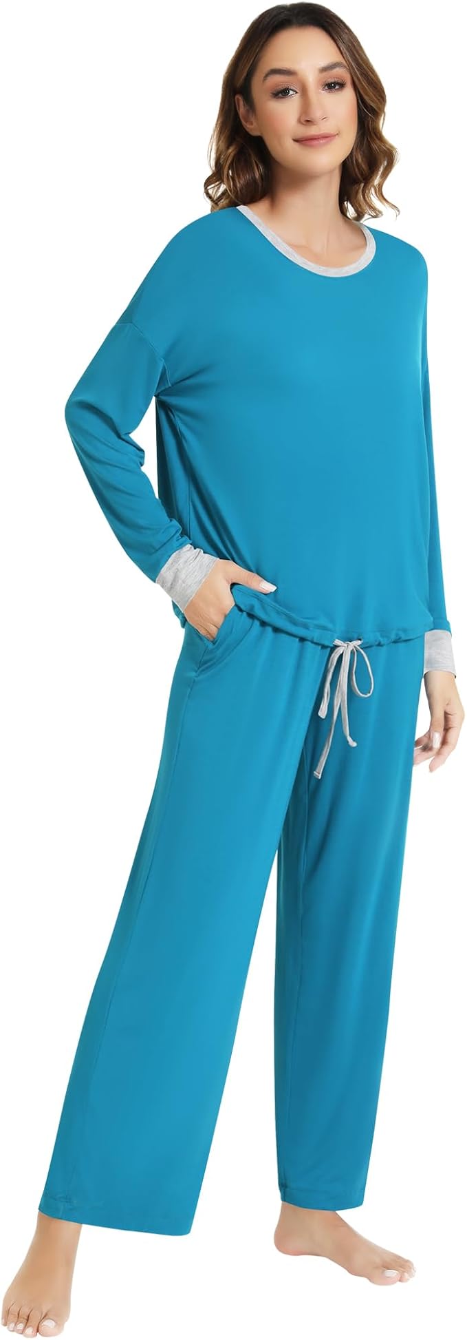 Women's Bamboo Pants Pajama Set - Long Sleeve - 2 Piece