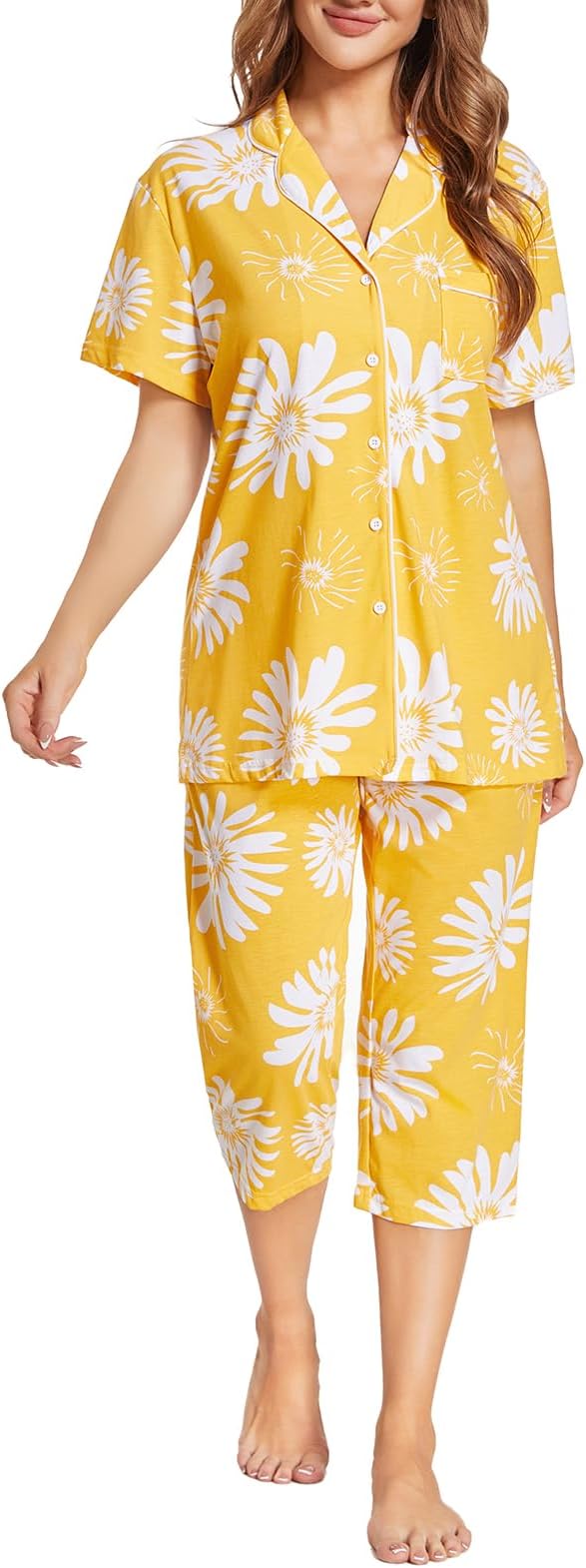 Capri Pajama Set - Short Sleeve - 2 Piece