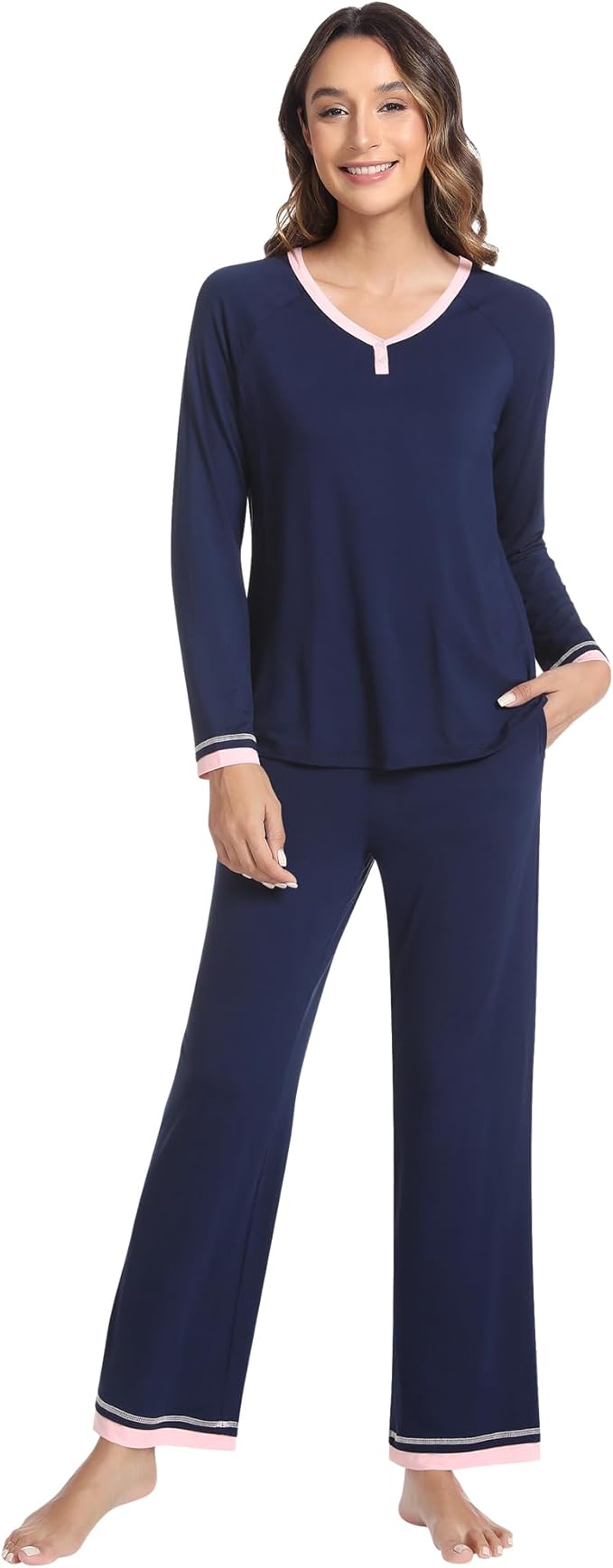 Women's Bamboo Pants Pajama Set - Long Sleeve - 2 Piece