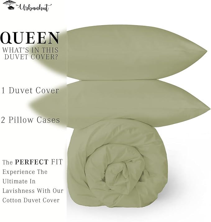 100% Cotton Duvet Cover Set - Queen - 3 Piece