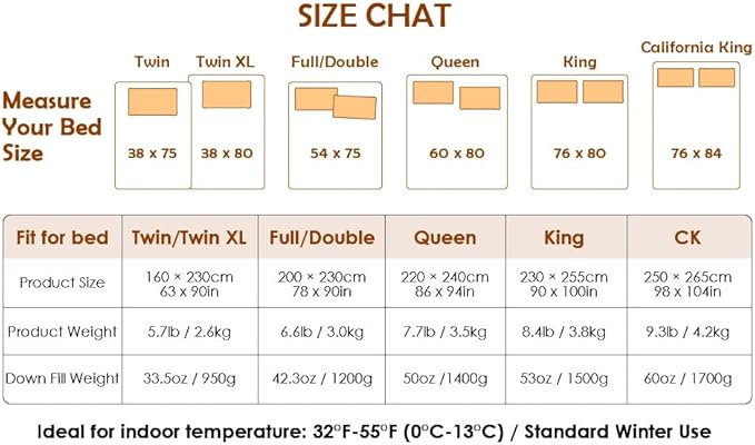 Duvets Down Comforter - Queen - 86 x 94 in