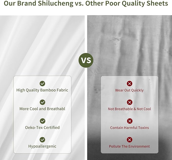 Bamboo Cooling Bed Sheet Set - California King - 6 Piece
