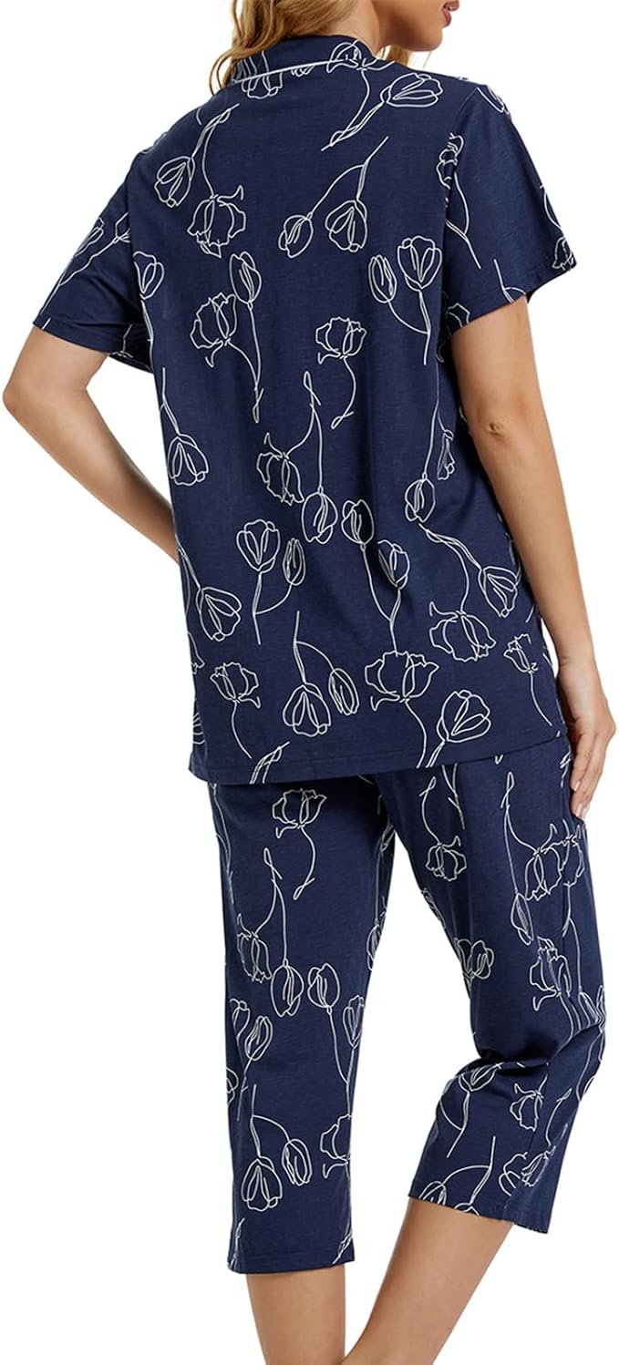 Capri Pajama Set - Short Sleeve - 2 Piece