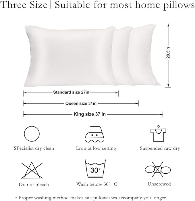 Mulberry Silk Hypoallergenic Pillowcase Set - King - 2 Pack