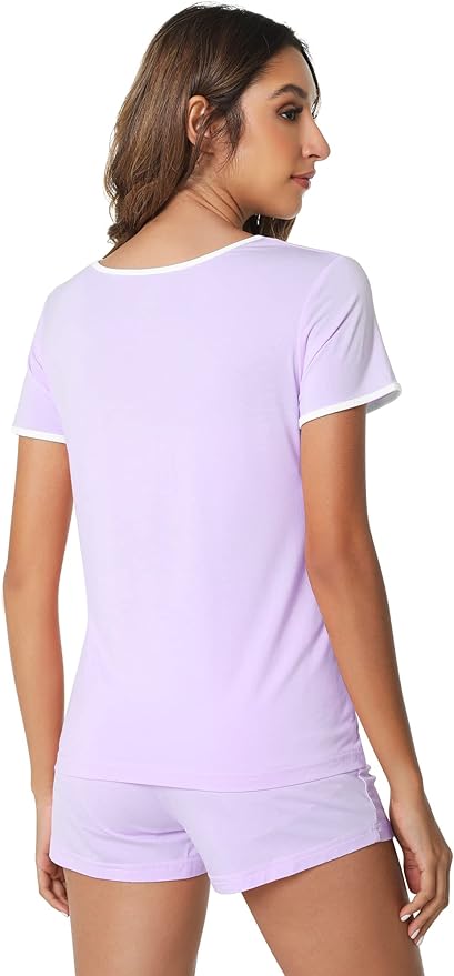 Women's Bamboo Cooling Pajama Set - Short Sleeve - 2 Piece