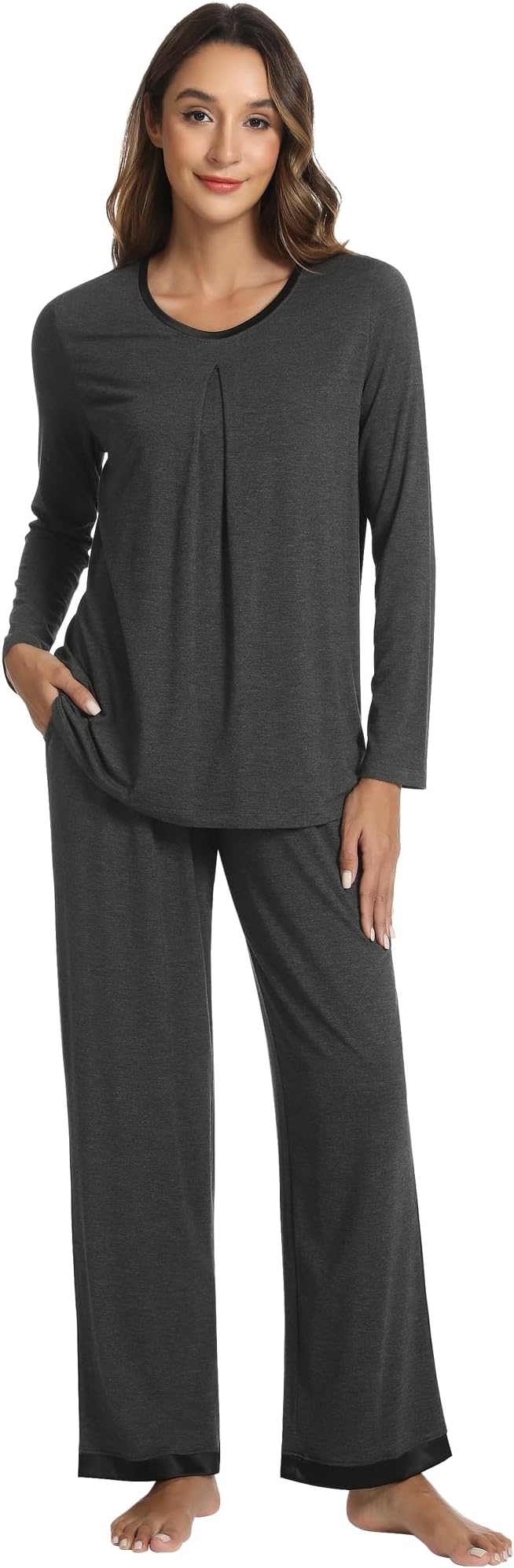 Women's Bamboo Pants Pajama Set - Long Sleeve - 2 Piece