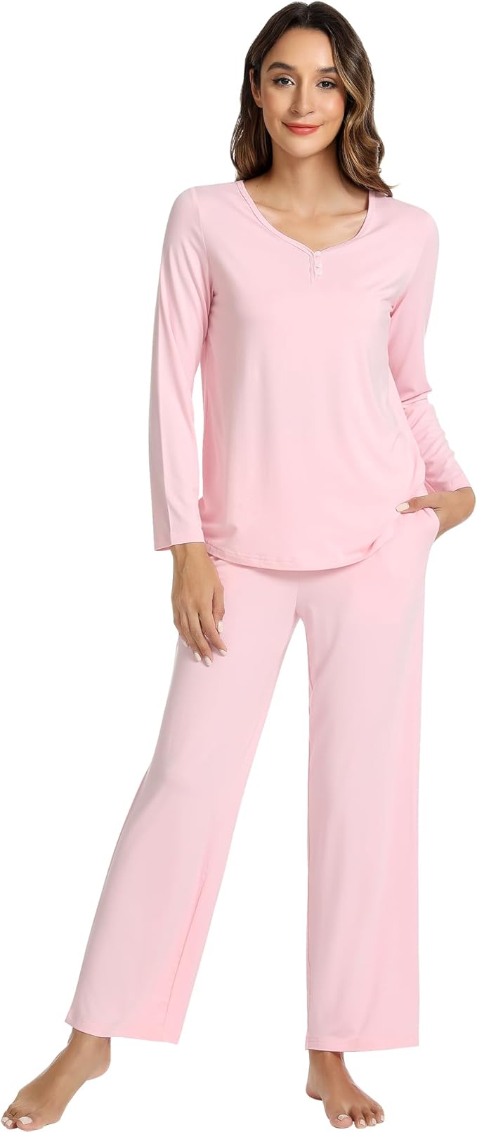 Women's Bamboo Pants Pajama Set - Long Sleeve - 2 Piece